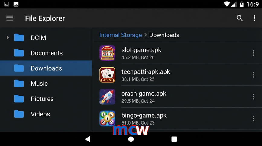 Main screen of Mcw gameapk page for PK players